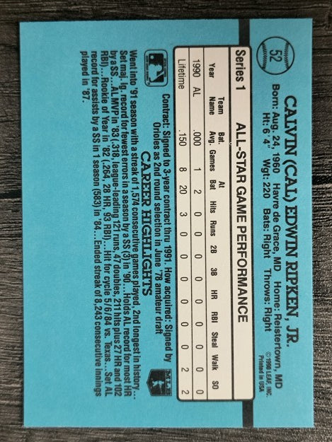 1991 Donruss #52 Cal Ripken AS