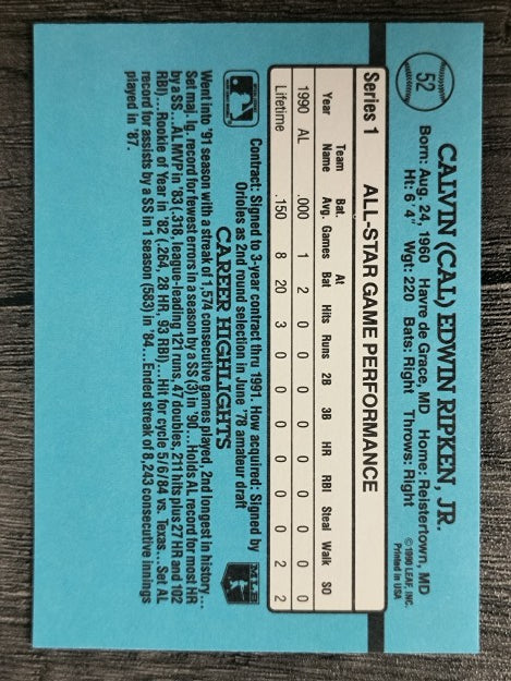 1991 Donruss #52 Cal Ripken AS