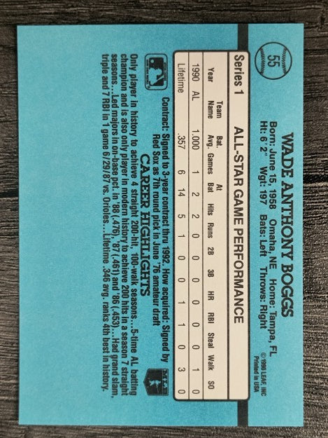 1991 Donruss #55 Wade Boggs AS
