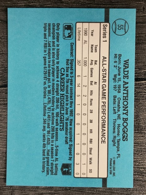 1991 Donruss #55 Wade Boggs AS