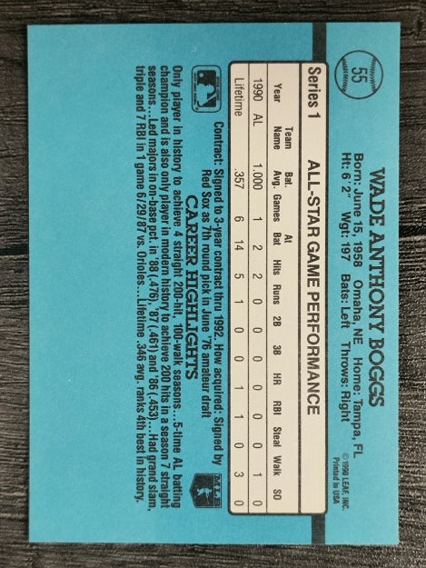 1991 Donruss #55 Wade Boggs AS