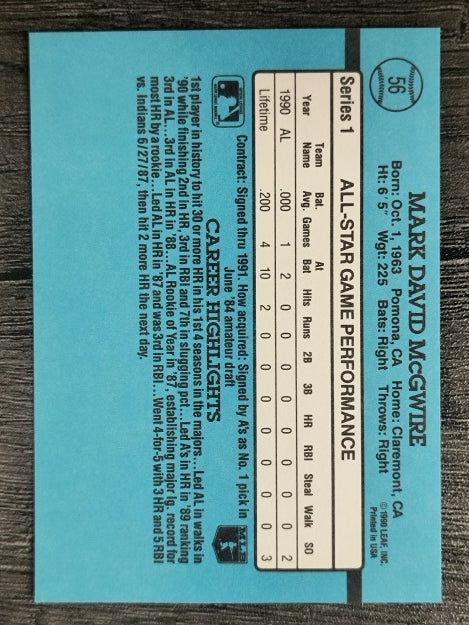 1991 Donruss #56 Mark McGwire AS