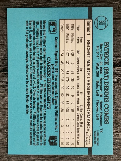 1991 Donruss #60 Pat Combs