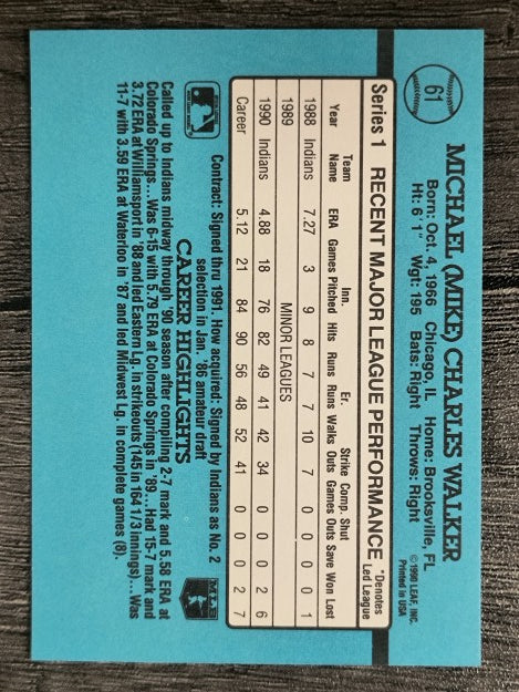 1991 Donruss #61 Mike Walker