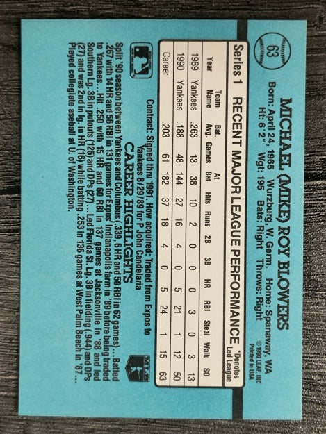 1991 Donruss #63 Mike Blowers