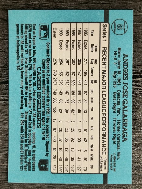 1991 Donruss #68 Andres Galarraga