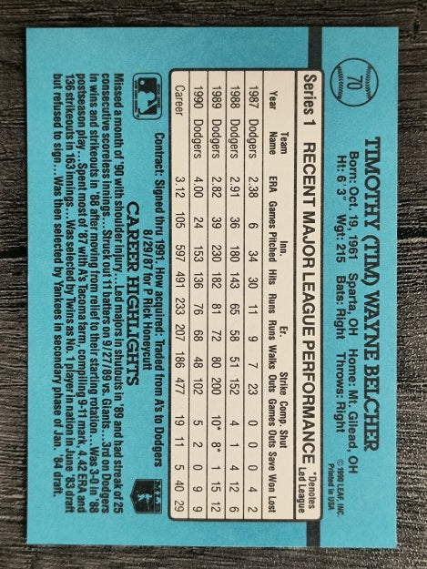 1991 Donruss #70 Tim Belcher
