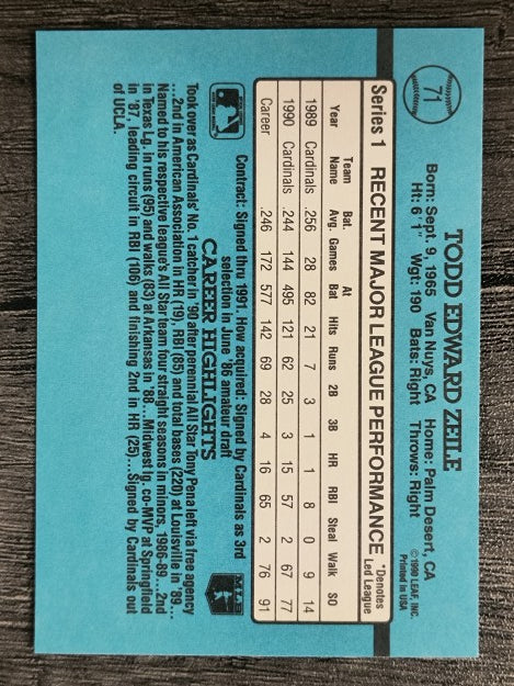 1991 Donruss #71 Todd Zeile