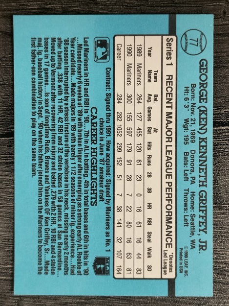1991 Donruss #77 Ken Griffey Jr.