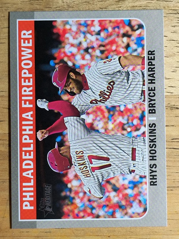 2019 Topps Heritage Combo Cards #CC2 Bryce Harper/Rhys Hoskins