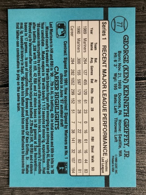1991 Donruss #77 Ken Griffey Jr.