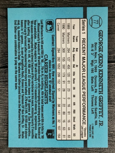 1991 Donruss #77 Ken Griffey Jr.