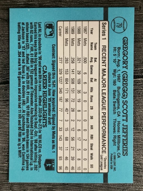 1991 Donruss #79 Gregg Jefferies