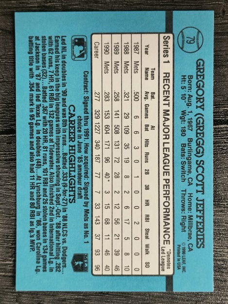 1991 Donruss #79 Gregg Jefferies