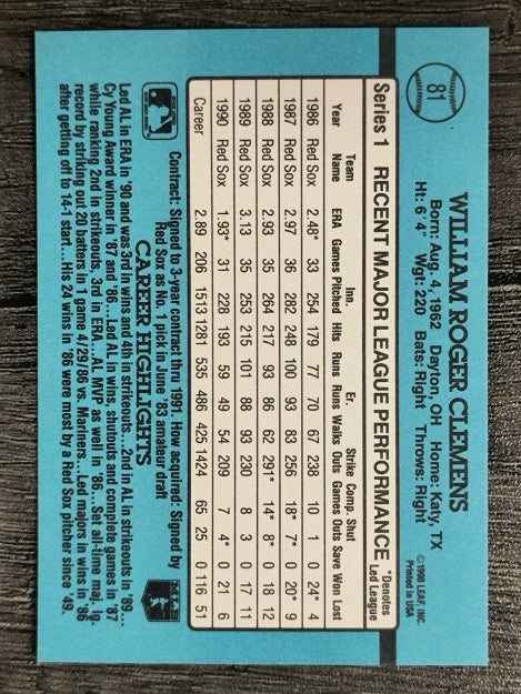 1991 Donruss #81 Roger Clemens