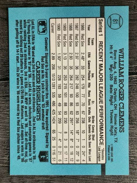 1991 Donruss #81 Roger Clemens