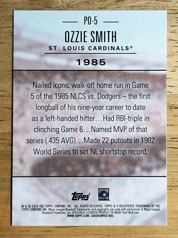 2018 Topps Update Postseason Preeminence #PO5 Ozzie Smith