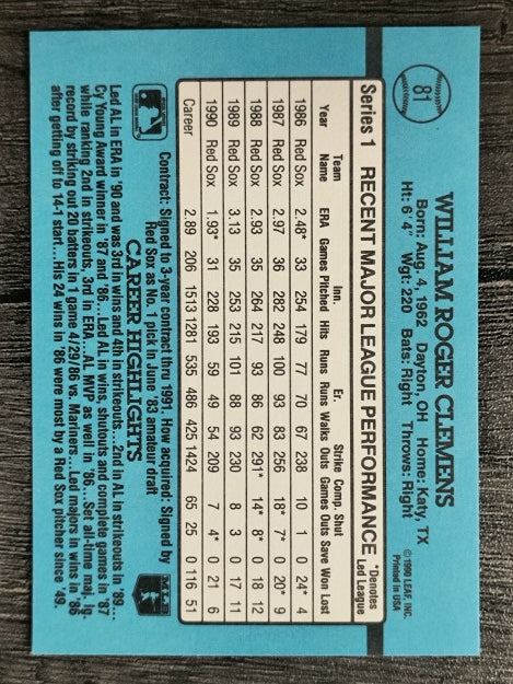 1991 Donruss #81 Roger Clemens