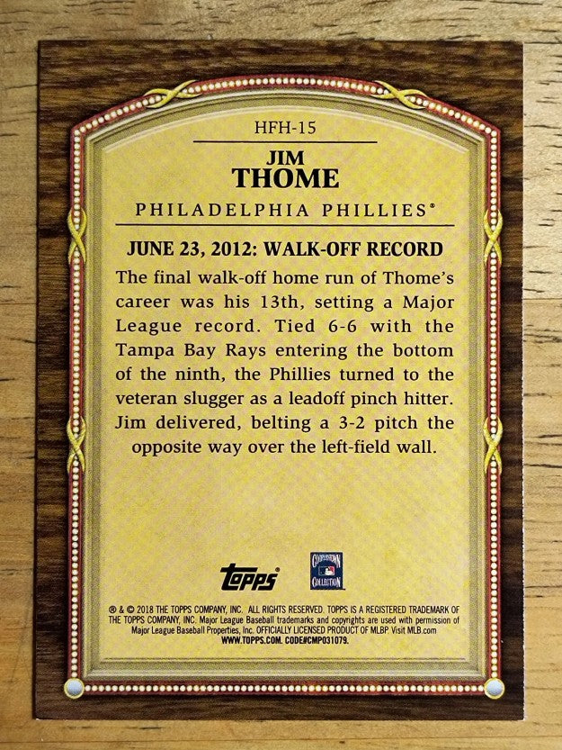2018 Topps Update Hall of Famer Highlights #HFH15 Jim Thome