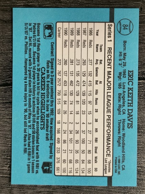 1991 Donruss #84 Eric Davis