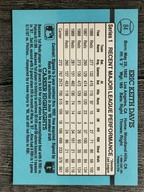 1991 Donruss #84 Eric Davis