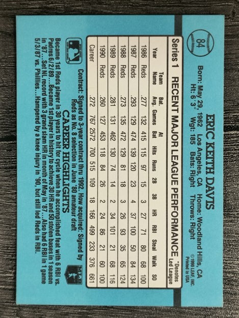 1991 Donruss #84 Eric Davis