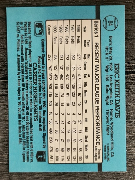 1991 Donruss #84 Eric Davis