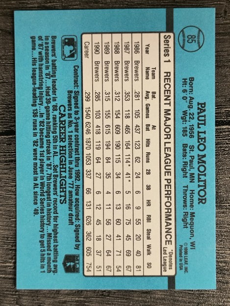 1991 Donruss #85 Paul Molitor