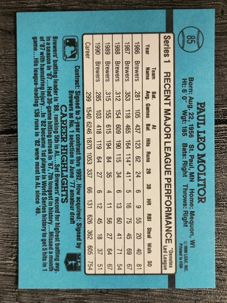 1991 Donruss #85 Paul Molitor