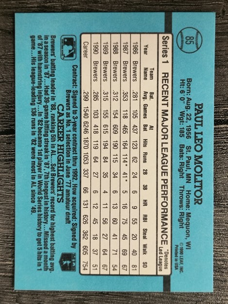 1991 Donruss #85 Paul Molitor