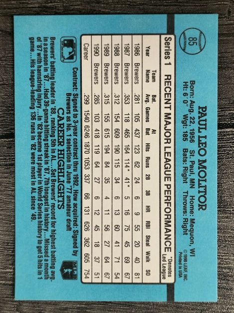 1991 Donruss #85 Paul Molitor