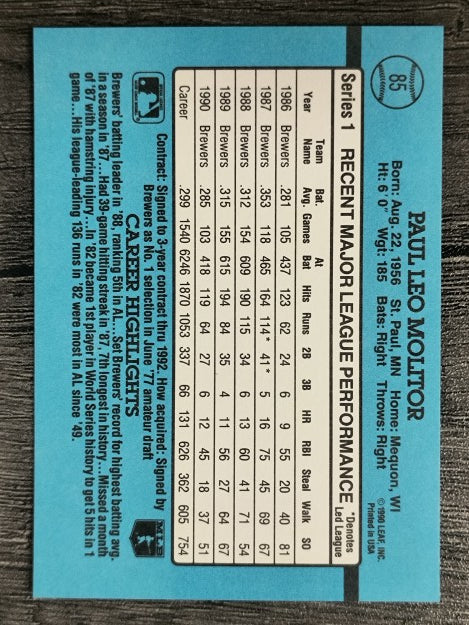 1991 Donruss #85 Paul Molitor
