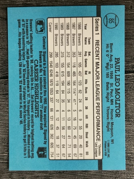 1991 Donruss #85 Paul Molitor