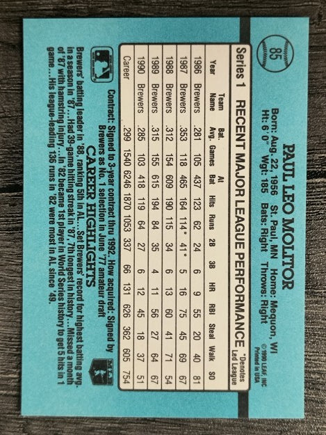 1991 Donruss #85 Paul Molitor