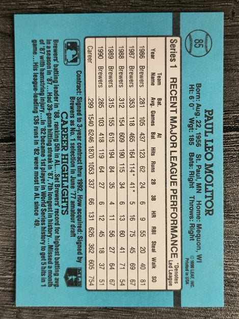 1991 Donruss #85 Paul Molitor