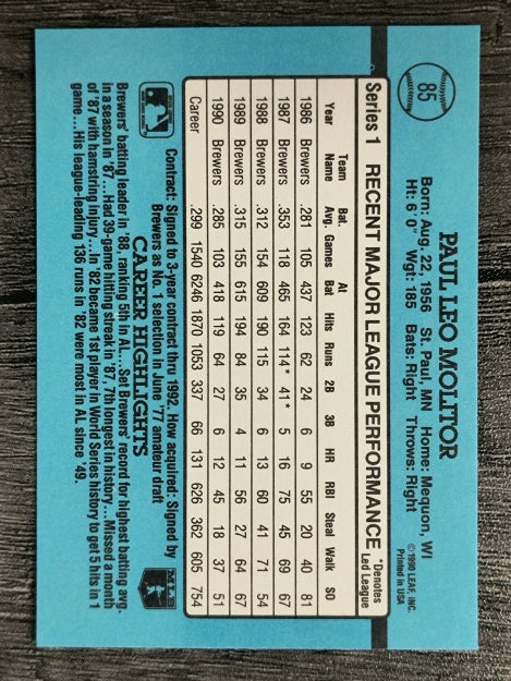 1991 Donruss #85 Paul Molitor
