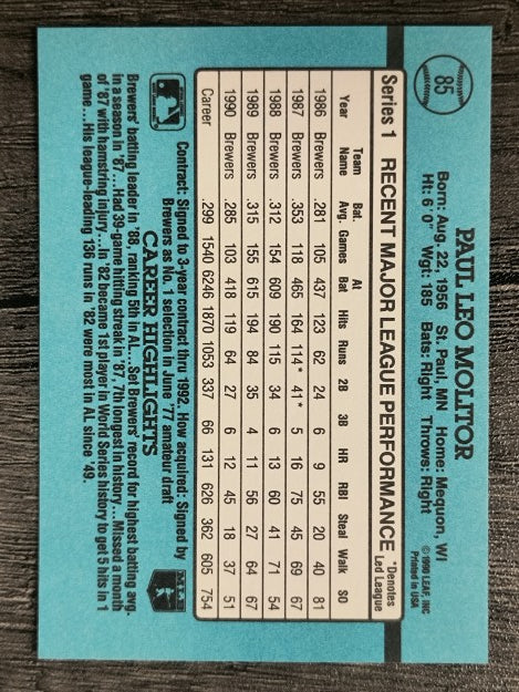 1991 Donruss #85 Paul Molitor