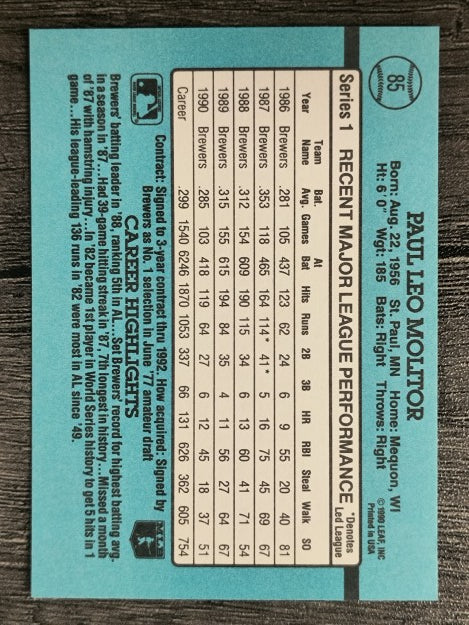 1991 Donruss #85 Paul Molitor