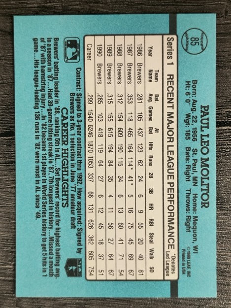 1991 Donruss #85 Paul Molitor