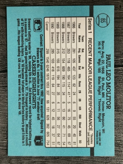 1991 Donruss #85 Paul Molitor