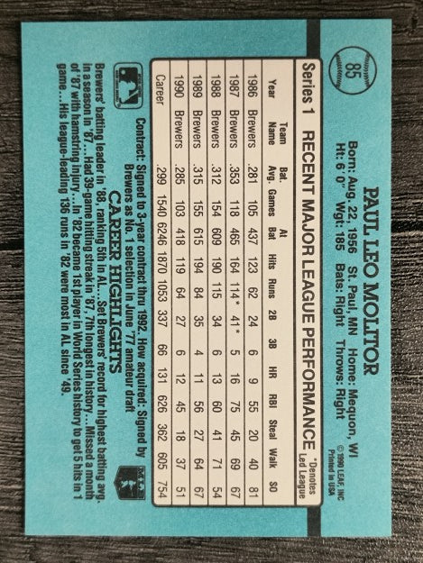 1991 Donruss #85 Paul Molitor