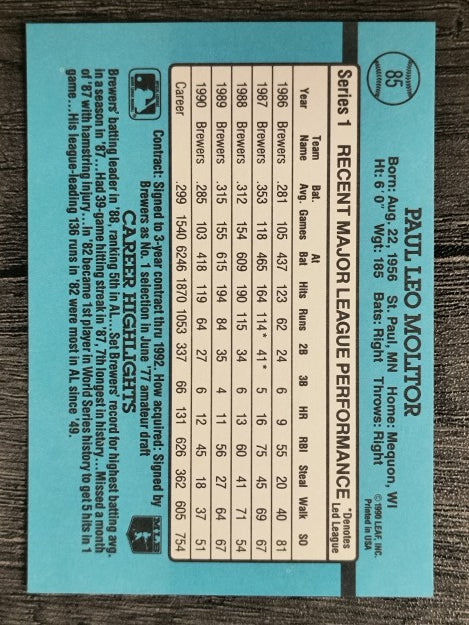 1991 Donruss #85 Paul Molitor