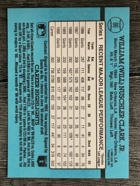 1991 Donruss #86 Will Clark