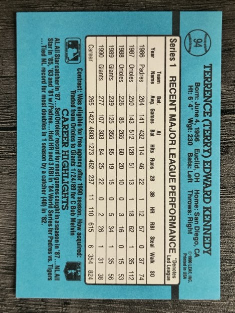 1991 Donruss #94 Terry Kennedy