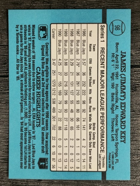 1991 Donruss #98 Jimmy Key