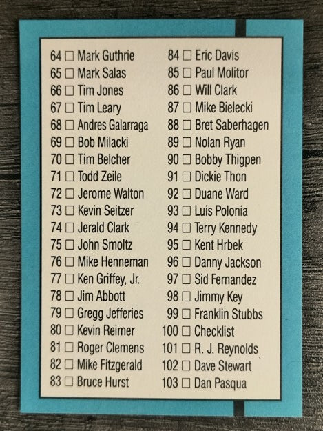 1991 Donruss #100 Checklist 28-103