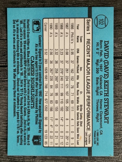 1991 Donruss #102 Dave Stewart