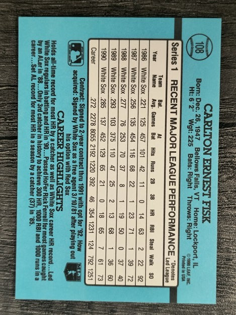 1991 Donruss #108 Carlton Fisk
