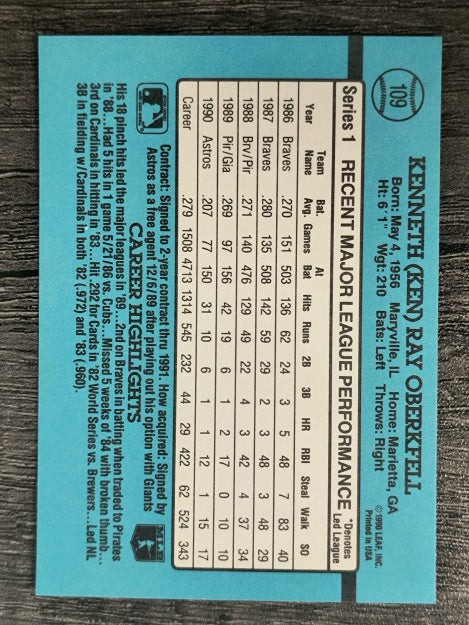 1991 Donruss #109 Ken Oberkfell