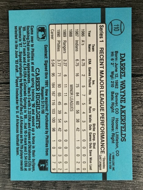 1991 Donruss #110 Darrel Akerfelds
